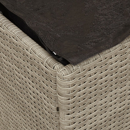 Outdoor Storage Box Light grey and dark grey Synthetic rattan