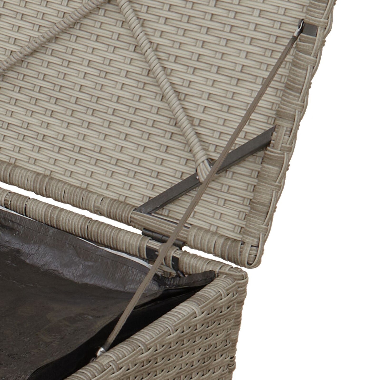 Outdoor Storage Box Light grey and dark grey Synthetic rattan