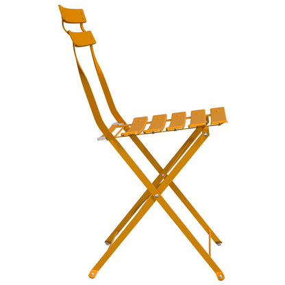 Outdoor Chairs Mustard Metal Compact Foldable Outdoor Chair