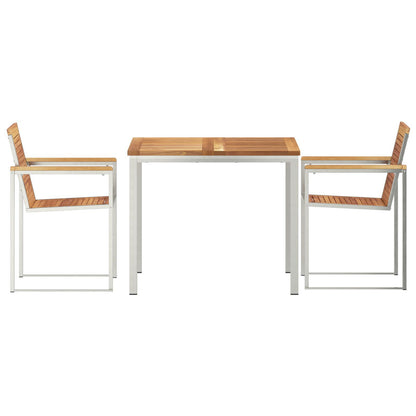 3 Piece Garden Dining Set Solid Wood Teak, vidaXL Outdoor Dining Table 90x90x74.5 cm Solid Wood Teak