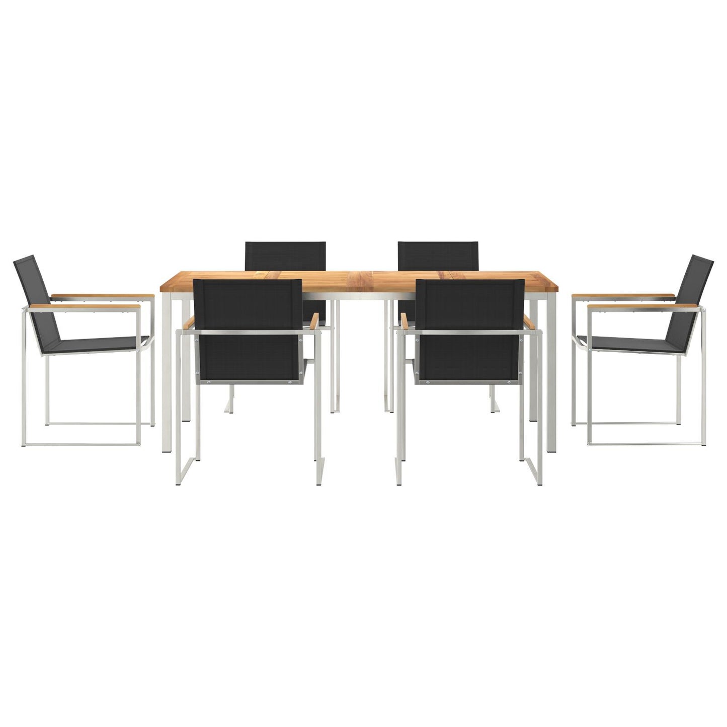 7 Piece Garden Dining Set Solid Wood Teak, vidaXL Outdoor Dining Table 180x90x75 cm Solid Wood Teak