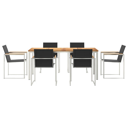 7 Piece Garden Dining Set Solid Wood Teak, vidaXL Outdoor Dining Table 180x90x75 cm Solid Wood Teak