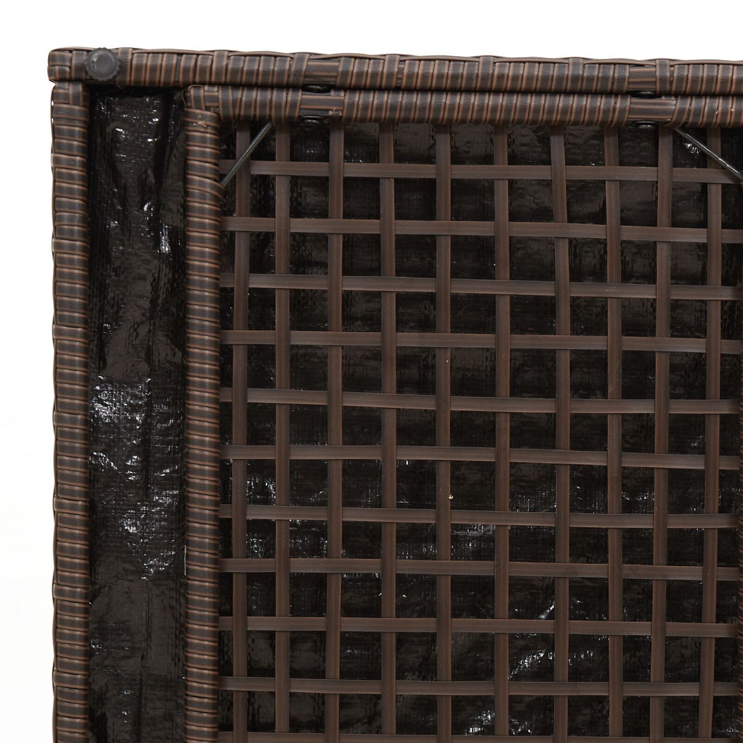 Outdoor Storage Box Brown and Cream Rattan Medium Storage