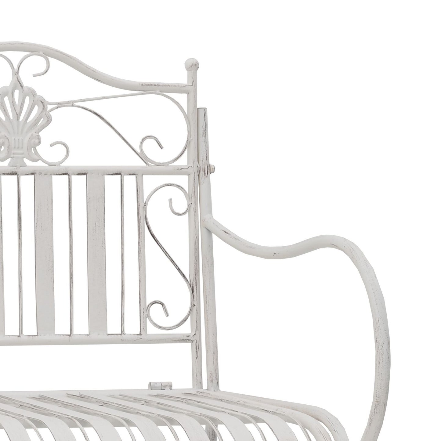 Bench White Metal 103.5 x 59 x 89 cm Durable Outdoor Bench