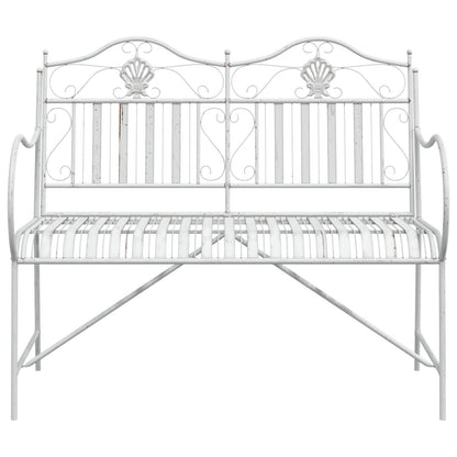Bench White Metal 103.5 x 59 x 89 cm Durable Outdoor Bench