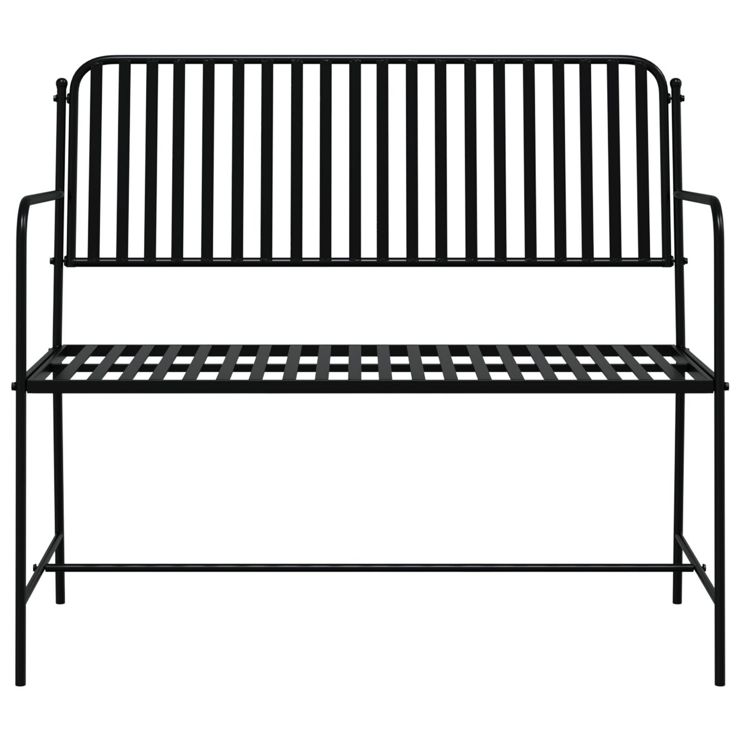 Outdoor Bench Black Metal Standard Durable Outdoor Bench