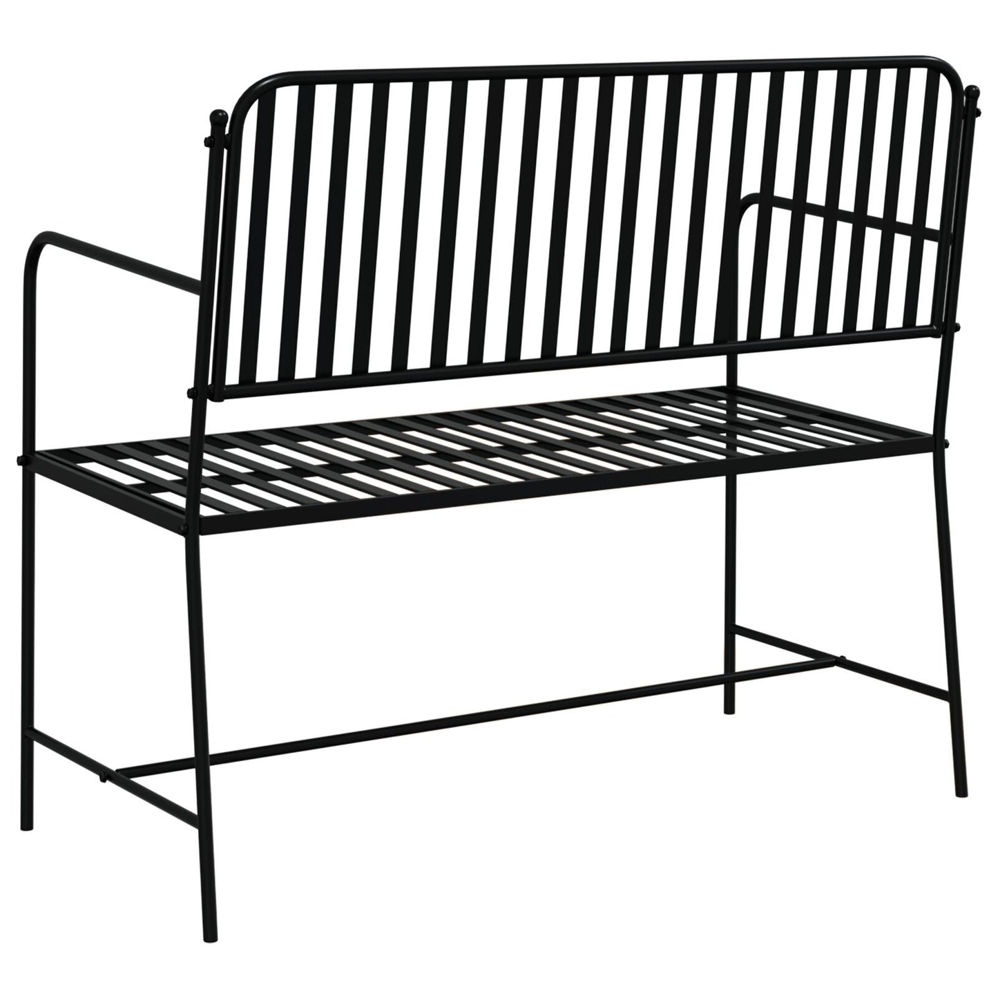 Outdoor Bench Black Metal Standard Durable Outdoor Bench
