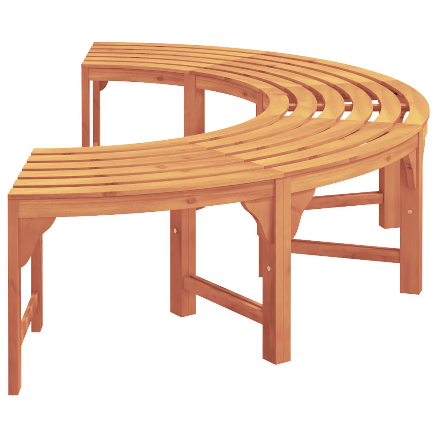 Outdoor Tree Bench Half Round 200 cm Solid Wood Eucalyptus