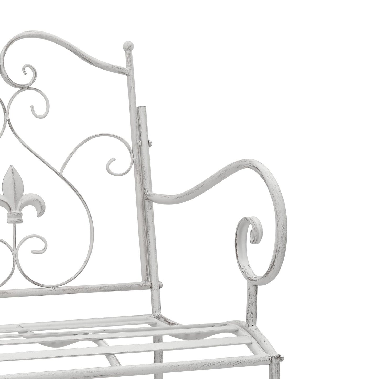 Bench White Metal 104 x 54 x 93 cm Durable Outdoor Bench
