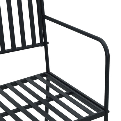 Outdoor Bench Black Metal Standard Durable Outdoor Bench