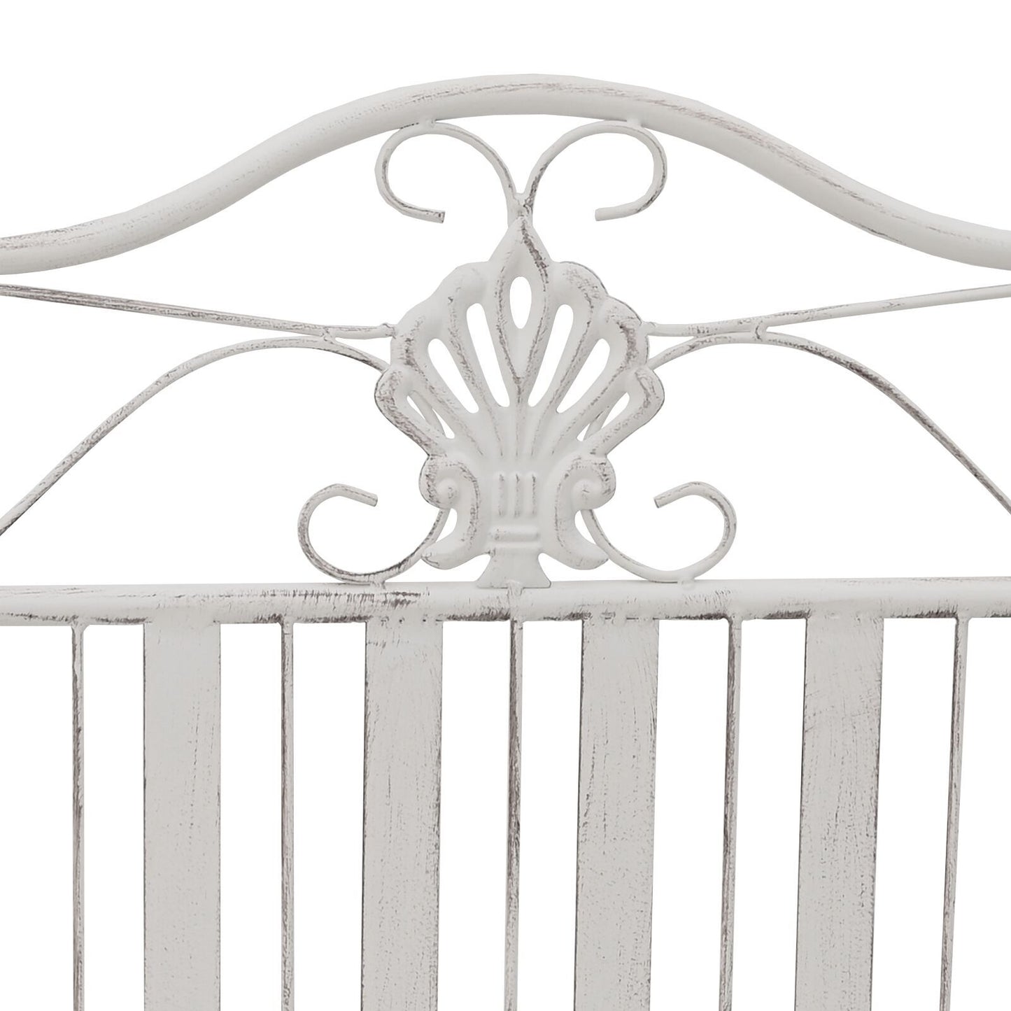 Bench White Metal 103.5 x 59 x 89 cm Durable Outdoor Bench