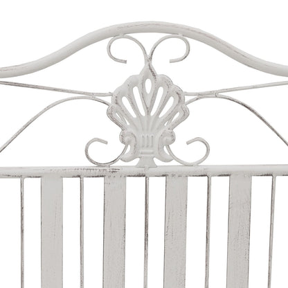 Bench White Metal 103.5 x 59 x 89 cm Durable Outdoor Bench