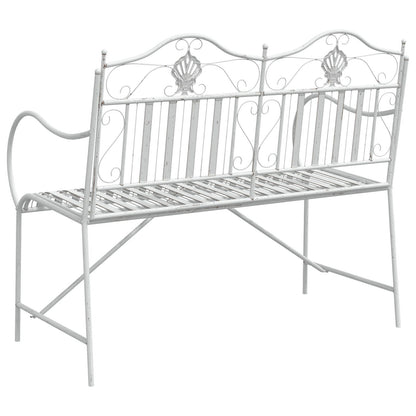 Bench White Metal 103.5 x 59 x 89 cm Durable Outdoor Bench