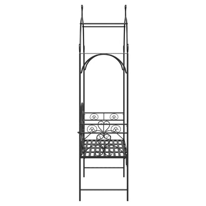 Black Outdoor Bench Black Metal Large Decorative Inlays