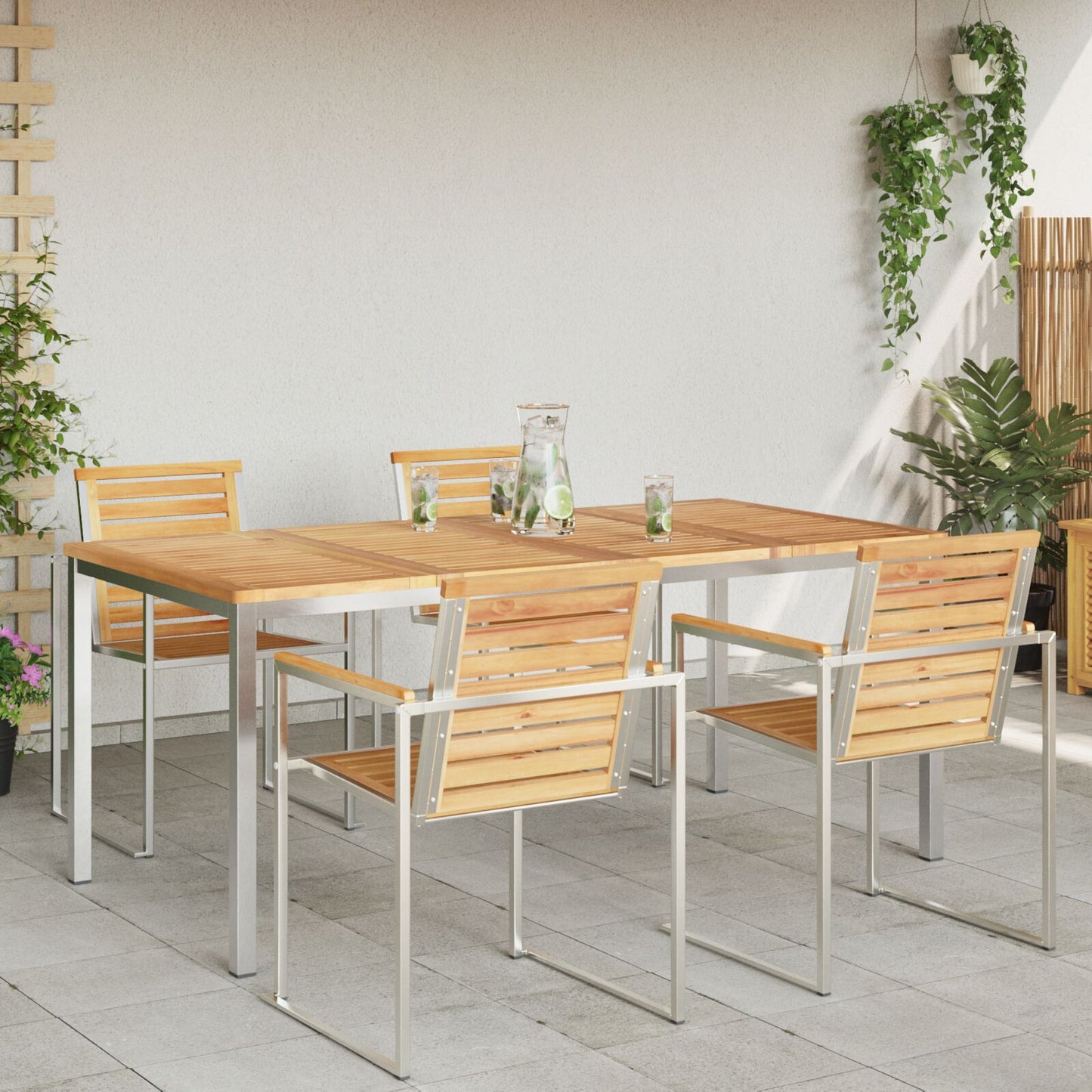 Outdoor Dining Table 180x90x75 cm Solid Wood Teak