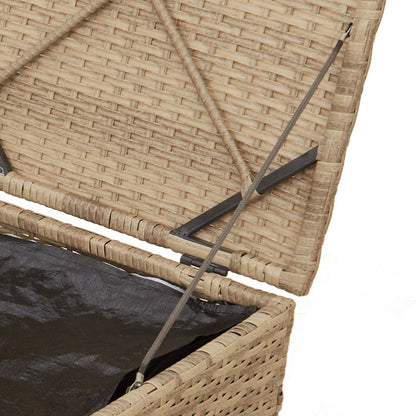 Outdoor Storage Box Beige Synthetic Rattan Medium