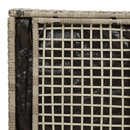 Outdoor Storage Box Light grey and dark grey Synthetic rattan