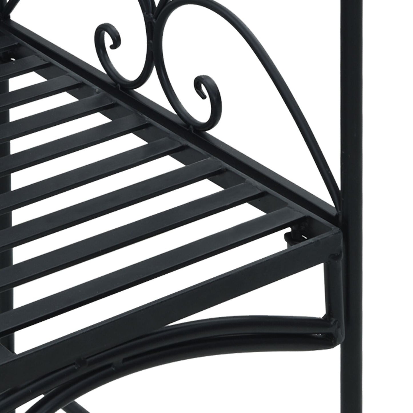 Black Outdoor Bench Black Metal Large Decorative Inlays