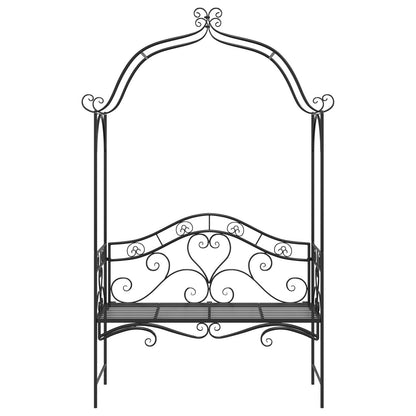 Black Outdoor Bench Black Metal Large Decorative Inlays