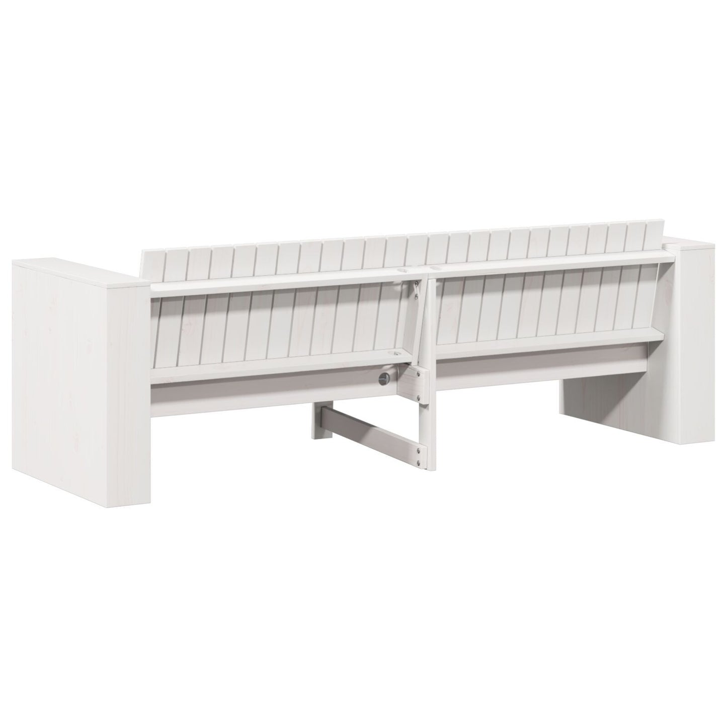 Garden Sofa 3-Seater White Wood Medium Durable Outdoor Sofa