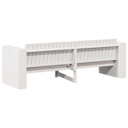 Garden Sofa 3-Seater White Wood Medium Durable Outdoor Sofa