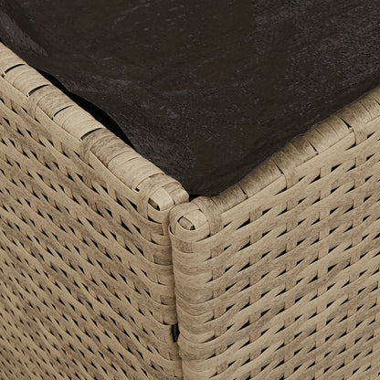 Outdoor Storage Box Beige Synthetic Rattan Medium