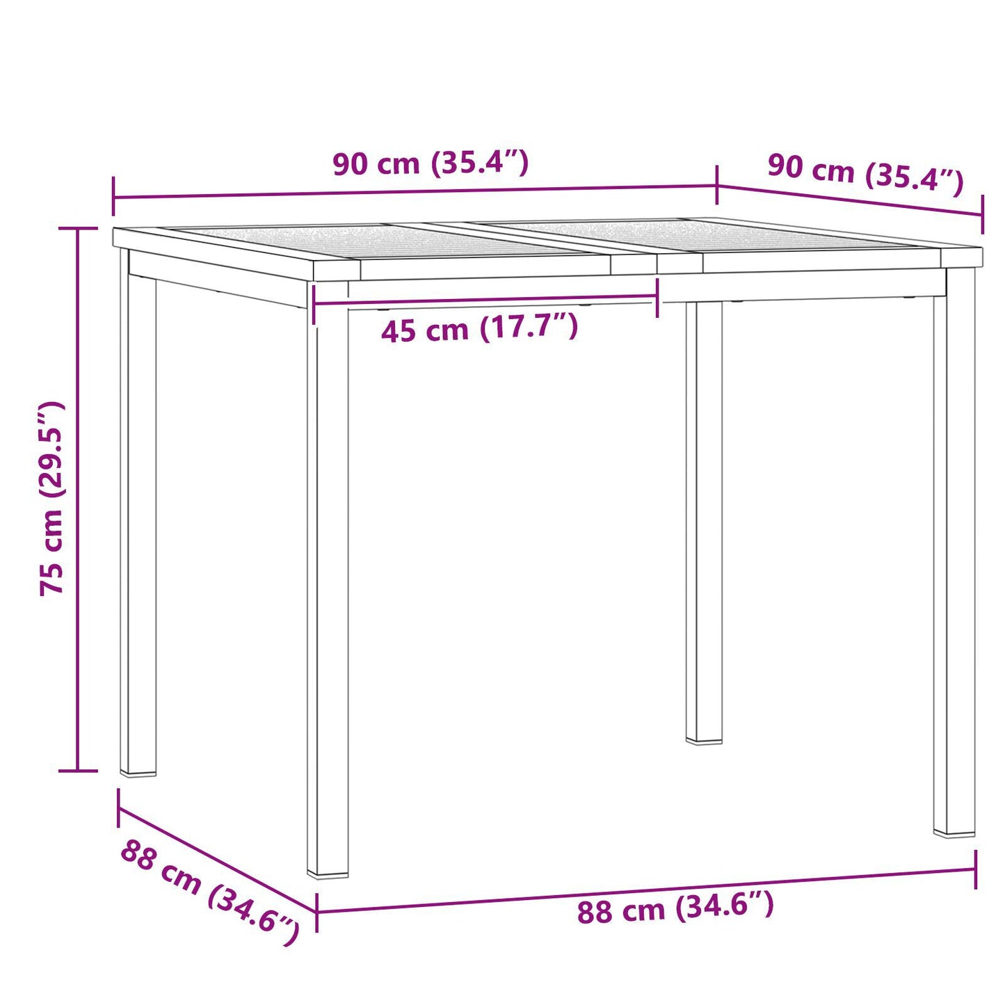 5 Piece Garden Dining Set Solid Wood Acacia, vidaXL Outdoor Dining Table 90x90x74.5 cm Solid Wood Acacia