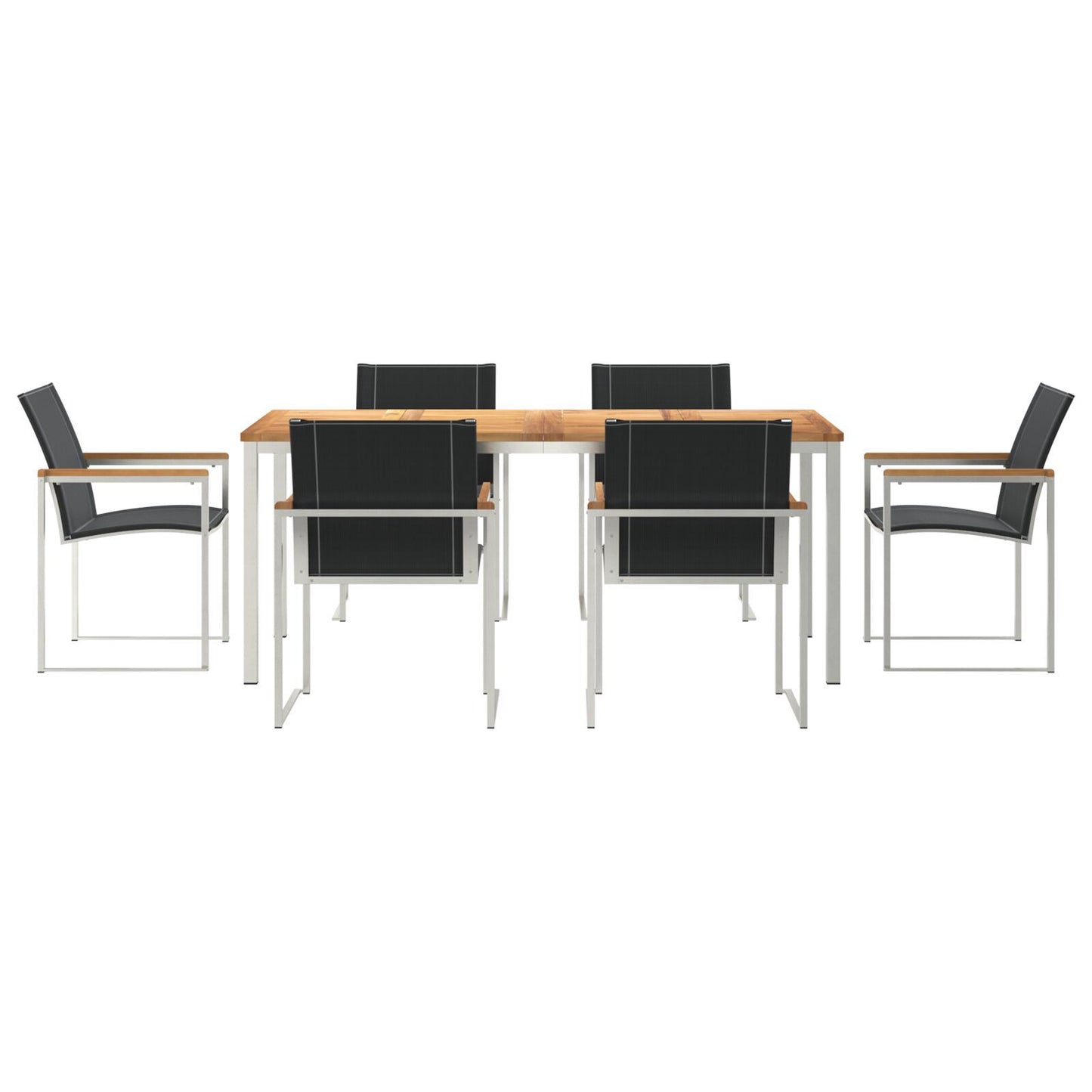 7 Piece Garden Dining Set Solid Wood Acacia, vidaXL Outdoor Dining Table 180x90x75 cm Solid Wood Acacia