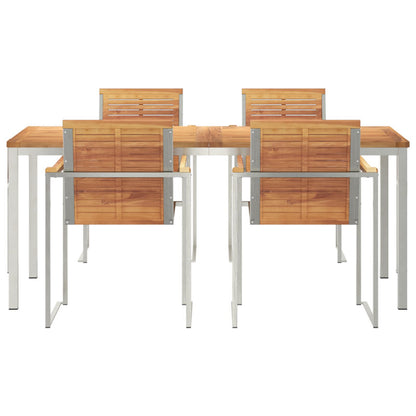 5 Piece Garden Dining Set Solid Wood Teak, vidaXL Outdoor Dining Table 180x90x75 cm Solid Wood Teak