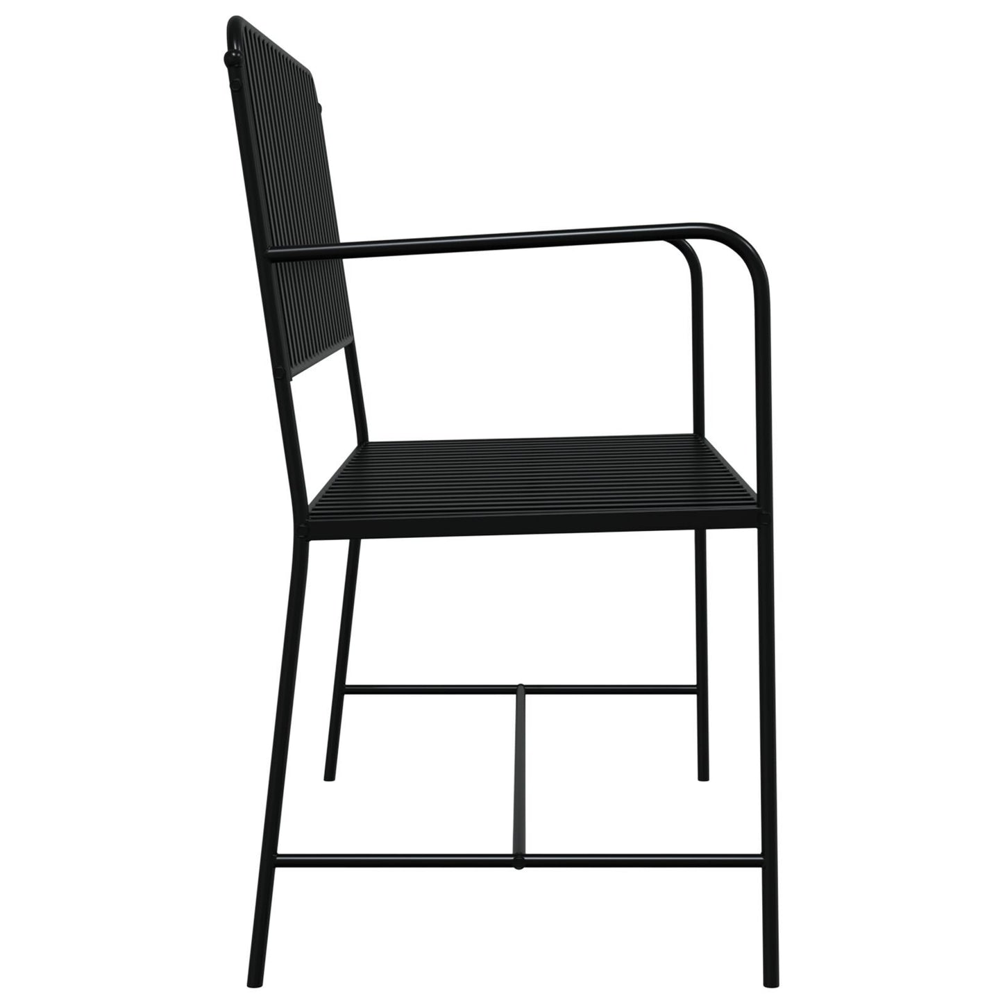 Outdoor Bench Black Metal Standard Durable Outdoor Bench