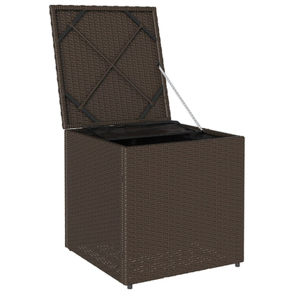 Outdoor Storage Box Brown and Cream Rattan Medium Storage