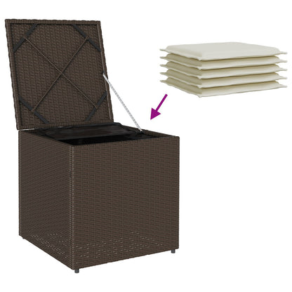 Outdoor Storage Box Brown and Cream Rattan Medium Storage