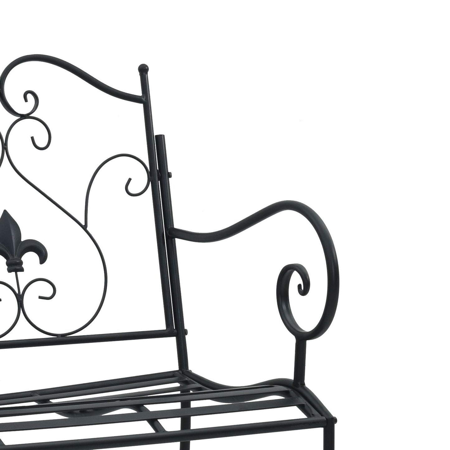 Outdoor Bench Black Metal Standard Tough Outdoor Bench