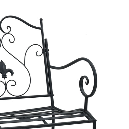 Outdoor Bench Black Metal Standard Tough Outdoor Bench