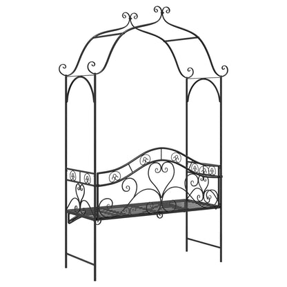 Black Outdoor Bench Black Metal Large Decorative Inlays