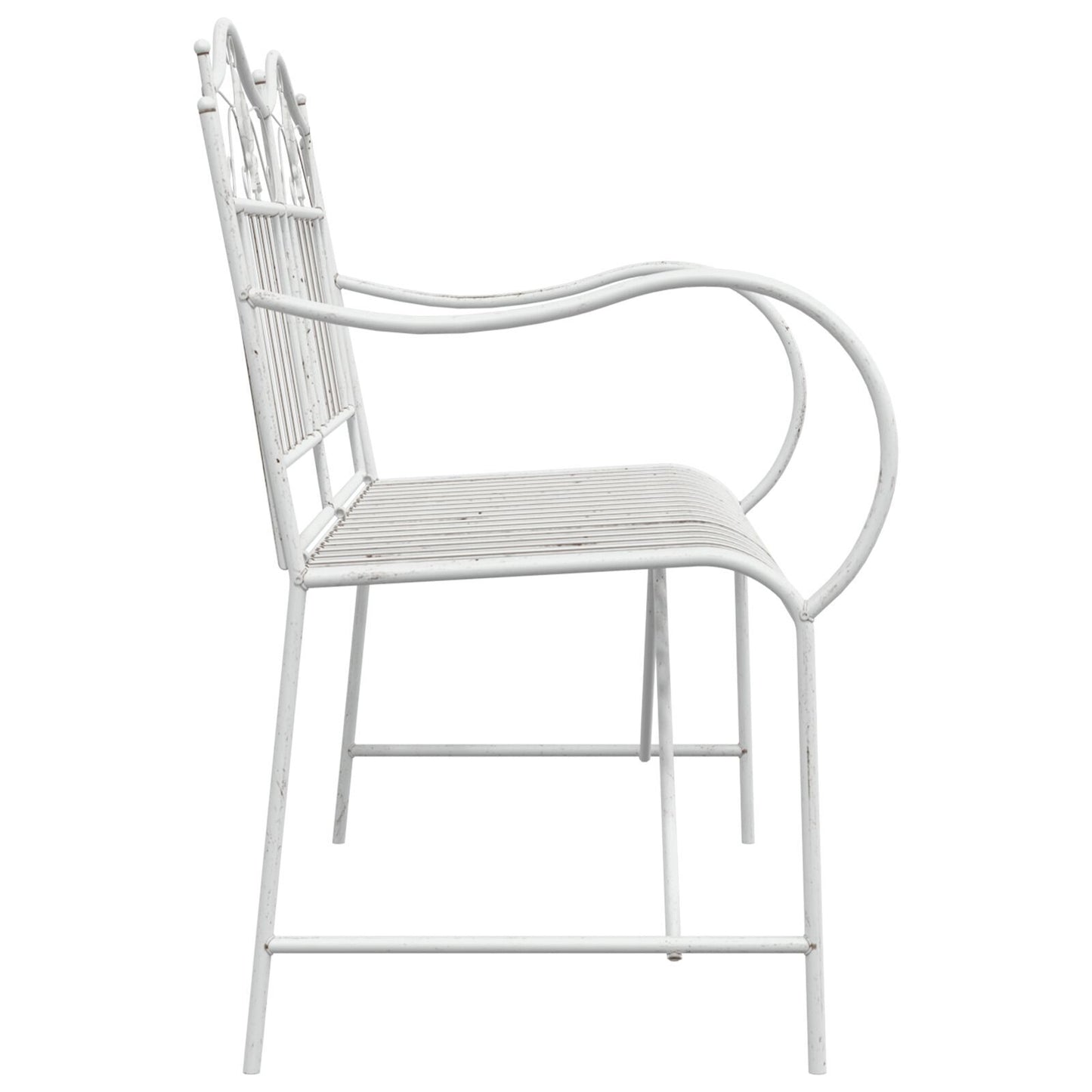 Bench White Metal 103.5 x 59 x 89 cm Durable Outdoor Bench