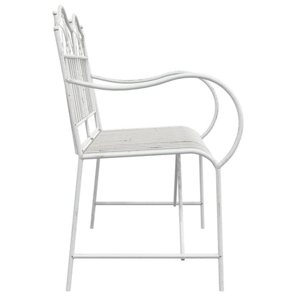 Bench White Metal 103.5 x 59 x 89 cm Durable Outdoor Bench