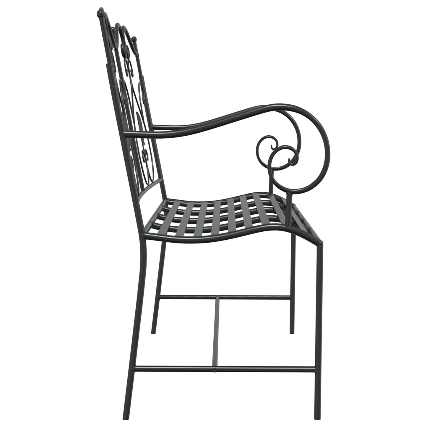Outdoor Bench Black Metal Standard Tough Outdoor Bench