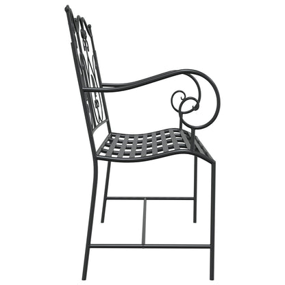 Outdoor Bench Black Metal Standard Tough Outdoor Bench