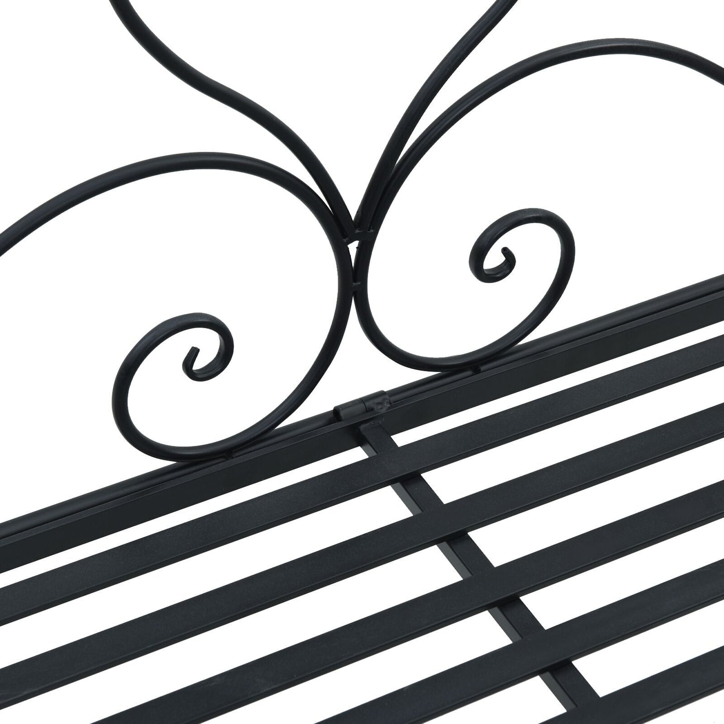 Black Outdoor Bench Black Metal Large Decorative Inlays