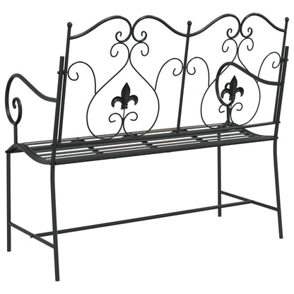 Outdoor Bench Black Metal Standard Tough Outdoor Bench