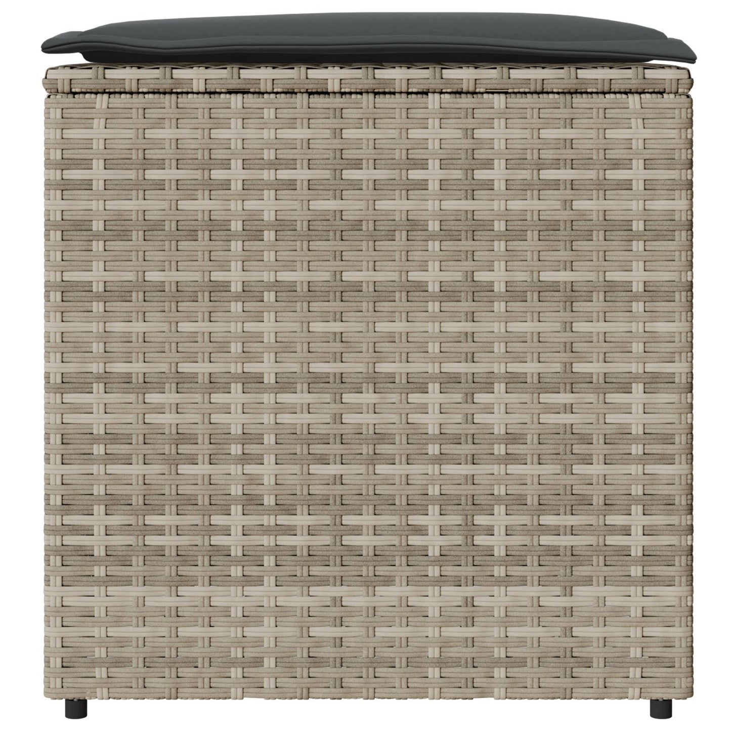 Outdoor Storage Box Light grey and dark grey Synthetic rattan
