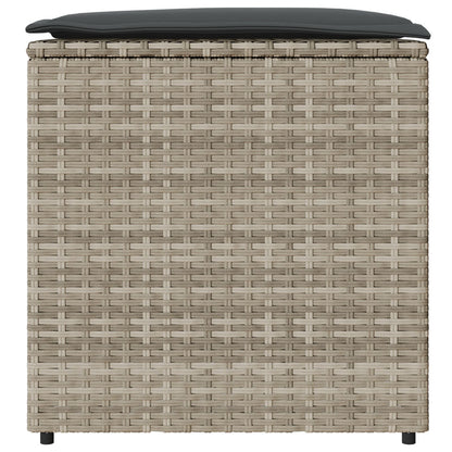 Outdoor Storage Box Light grey and dark grey Synthetic rattan