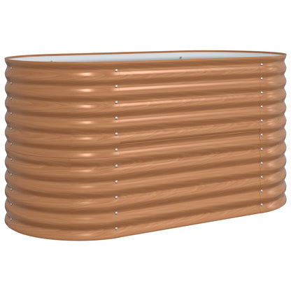 Raised Garden Bed Brown with Wood Look 160x80x81 cm Steel