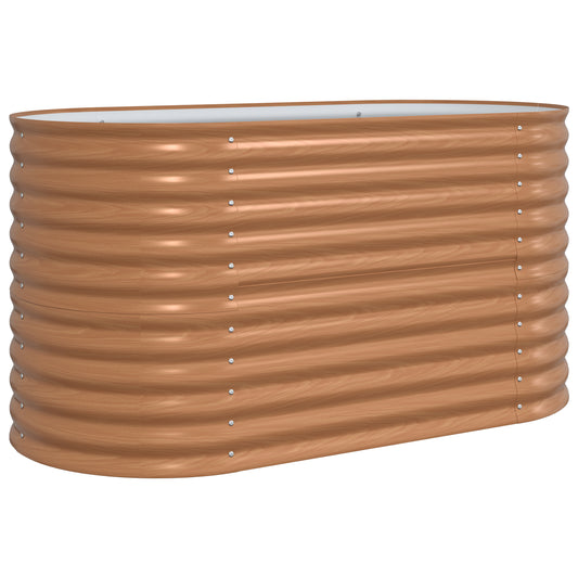 Raised Garden Bed Brown with Wood Look 160x80x81 cm Steel