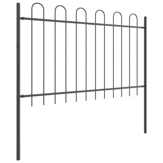 Garden Fence with Hoop Top Grey 5.1x1.2 m Steel