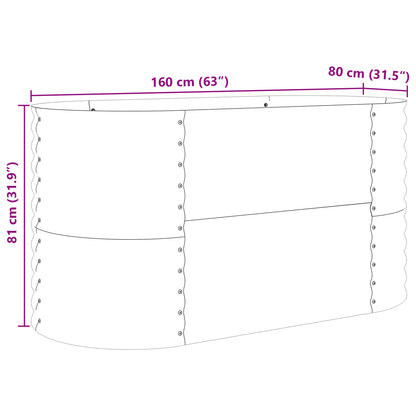 Raised Garden Bed Brown with Wood Look 160x80x81 cm Steel