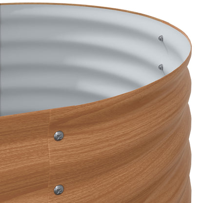 Raised Garden Bed Brown with Wood Look 320x80x44 cm Steel
