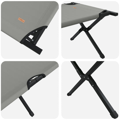 Folding Sun Beds 2 pcs with Carry Bag Grey 600D Oxford Fabric