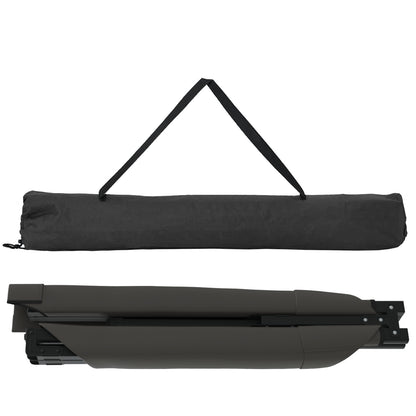 Folding Sun Bed with Carry Bag Black 600D Oxford Fabric